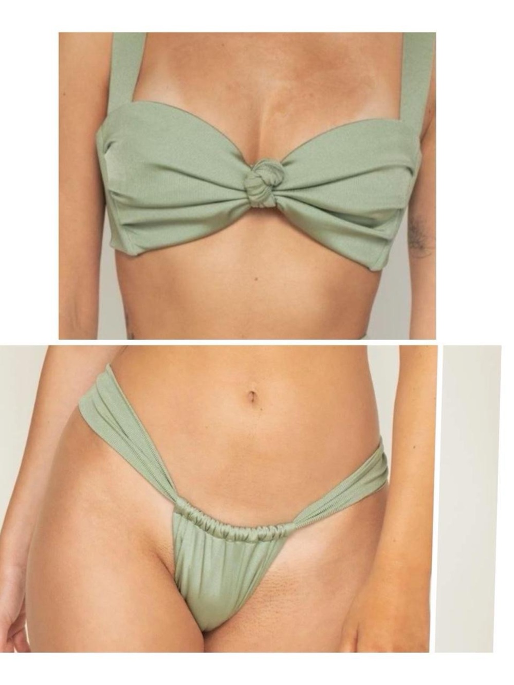 MONTCE Sage Green Rib Bikini Set (Hayden Top- S) (Sandra Bottom- M)